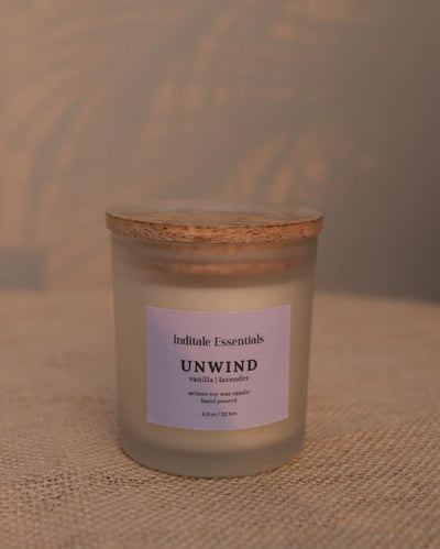 Vanilla And Lavender Soy Wax Scented Candle | 7.6 x 7.6 cm / 3 x 3 inches