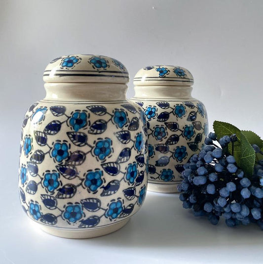Iris Handpainted Jars | Set Of 2