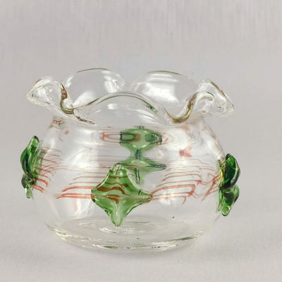 Transparent Art Glass Jade Jewel  Abstract Vase