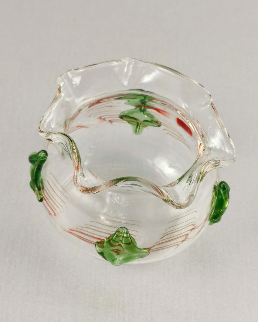 Transparent Art Glass Jade Jewel  Abstract Vase