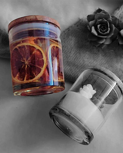 Cozy Evenings Orange & Cinnamon Scented Jar Soy Wax Candle | Single | 10.2 x 7.6 cm / 4 x 3 inches