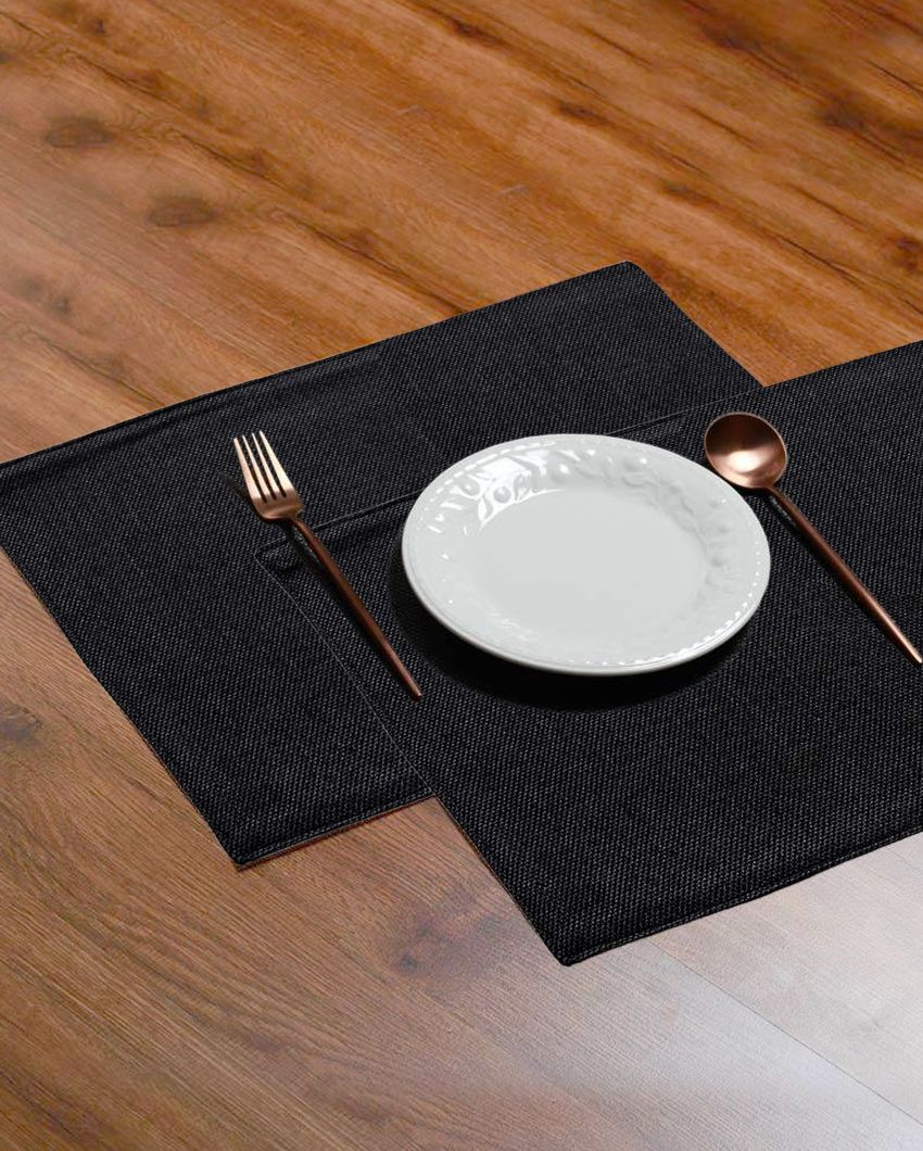 Classy Design Jute Dining Table Mats | Multiple Colors | Set Of 8 | 18 x 12 Inches