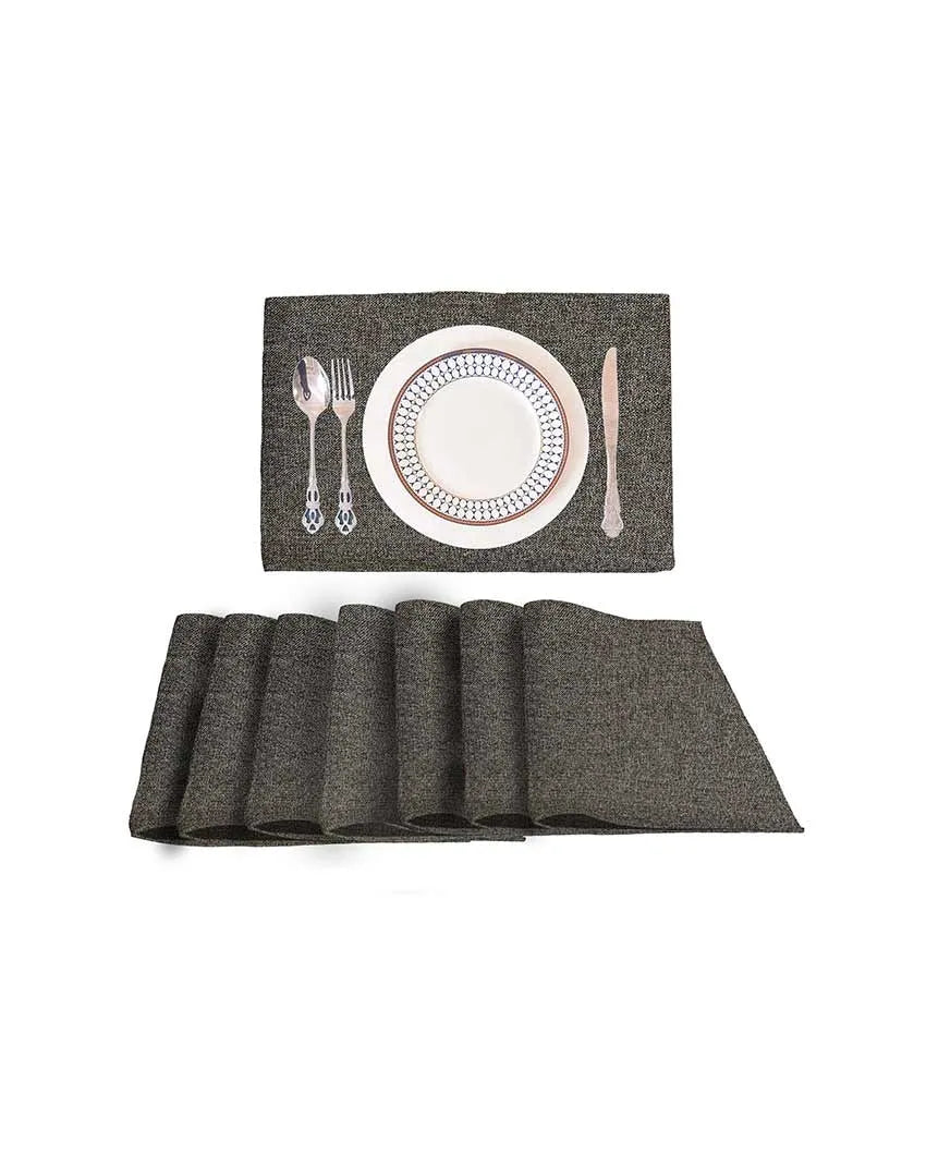 Classy Design Jute Dining Table Mats | Multiple Colors | Set Of 8 | 18 x 12 Inches