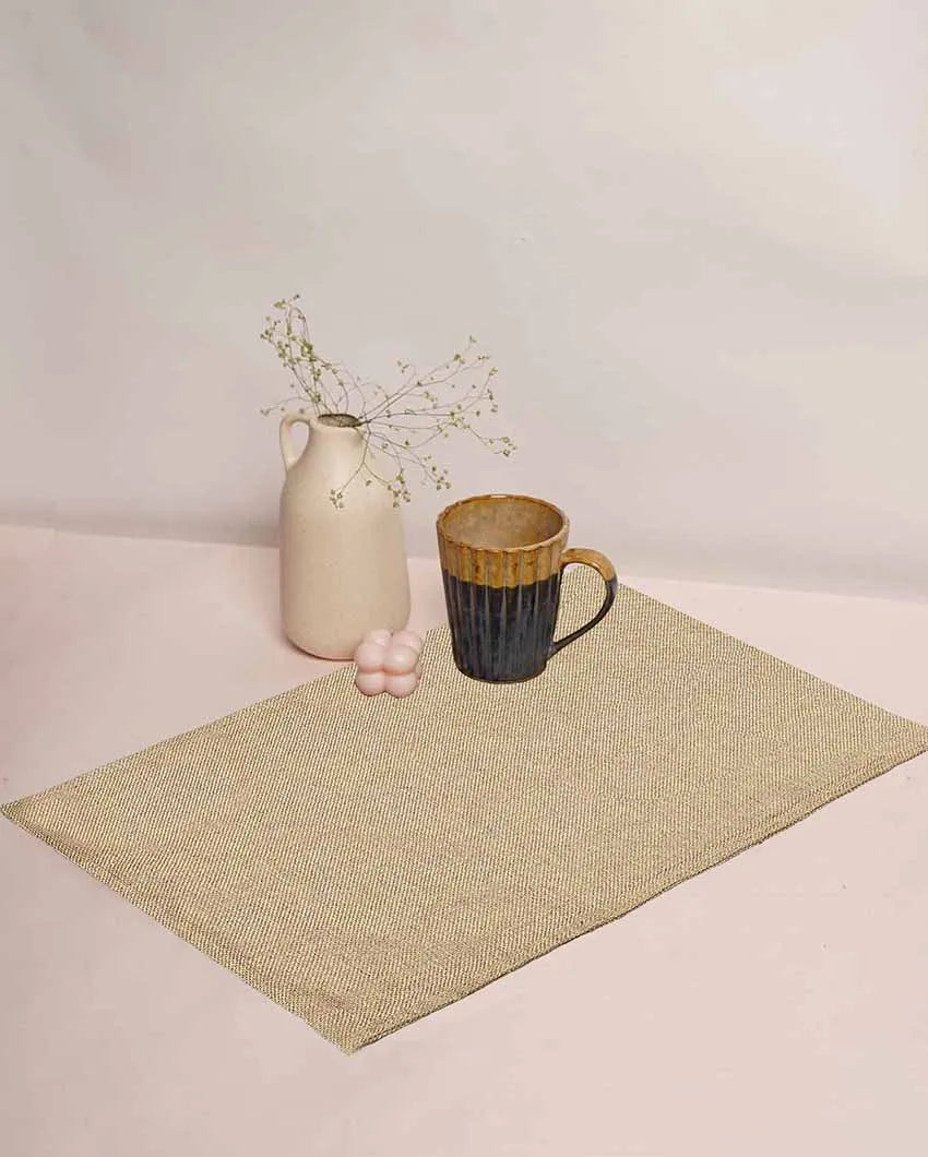 Classy Design Jute Dining Table Mats | Multiple Colors | Set Of 8 | 18 x 12 Inches