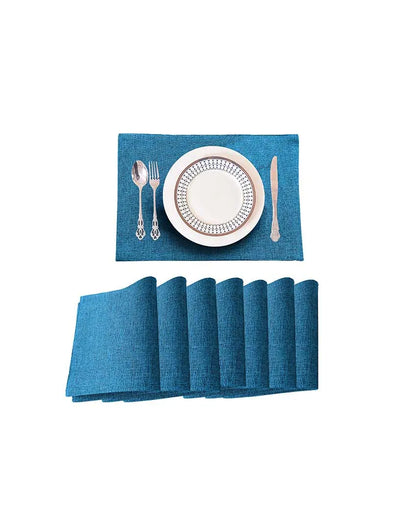 Classy Design Jute Dining Table Mats | Multiple Colors | Set Of 8 | 18 x 12 Inches