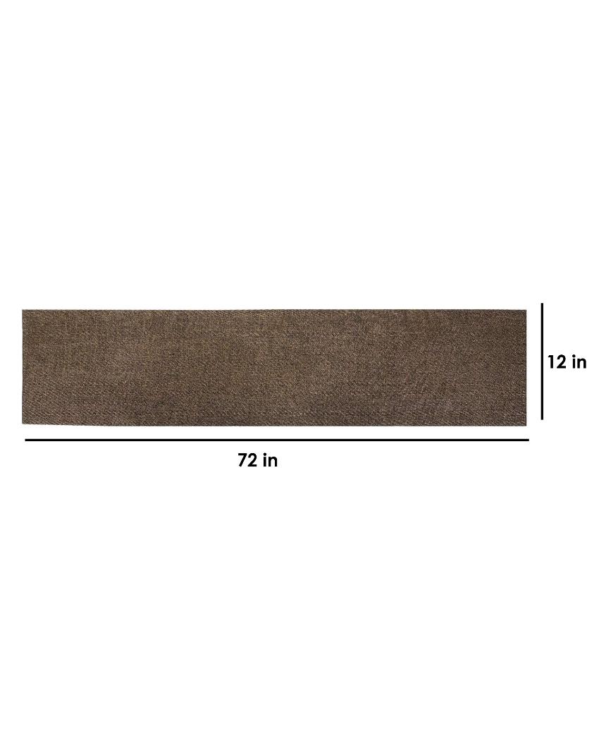 Plain Jute 6 Seater Table Runner | 12 X 72 Inches | Single Brown