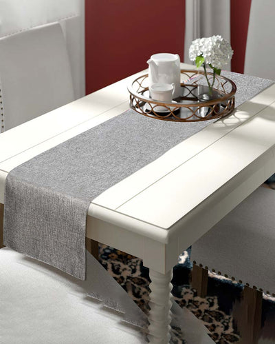 Plain Jute 6 Seater Table Runner | 12 X 72 Inches | Single Grey