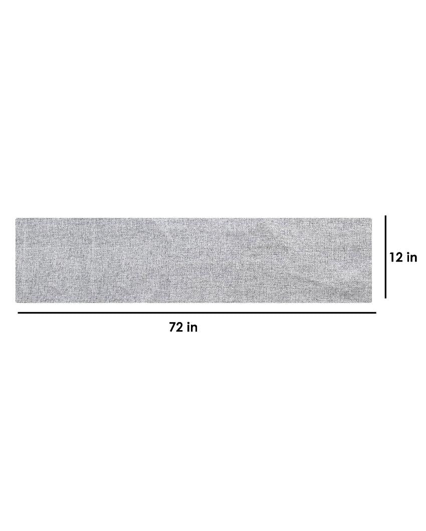 Plain Jute 6 Seater Table Runner | 12 X 72 Inches | Single Grey