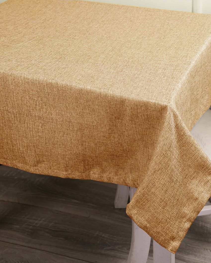 Texturred Plain Jute 6 Seater Table Cover | 50X75 inches Beige