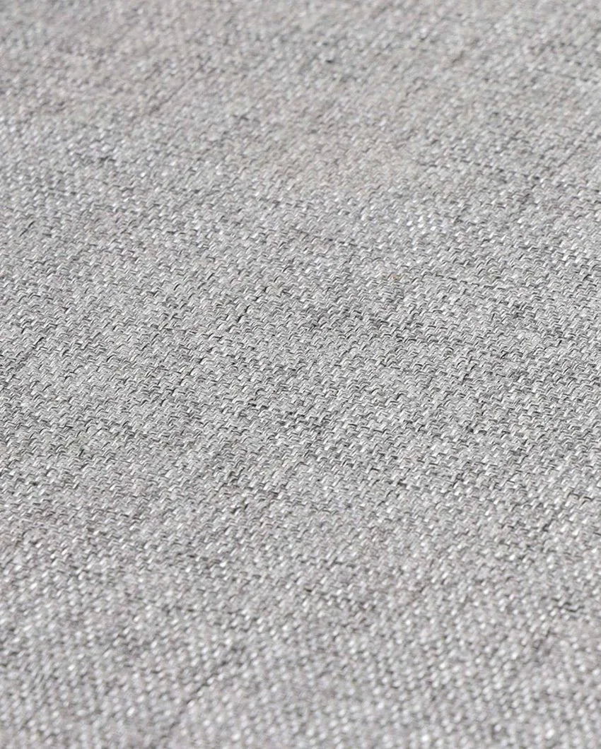 Texturred Plain Jute 6 Seater Table Cover | 50X75 inches Grey