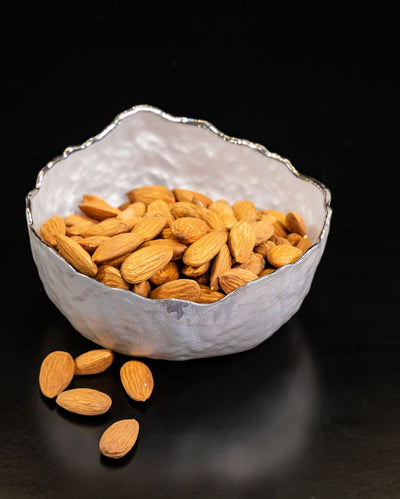 Gilded Touch White Chic Glass Bowl | 6 x 3 inches