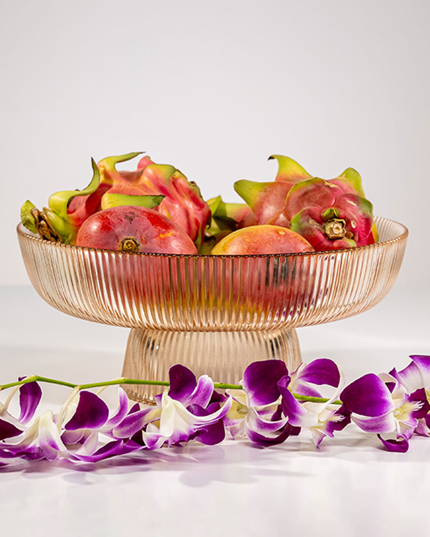 Modern Accent Brown Glass Fruit Bowl
