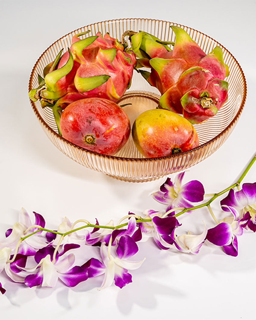 Modern Accent Brown Glass Fruit Bowl