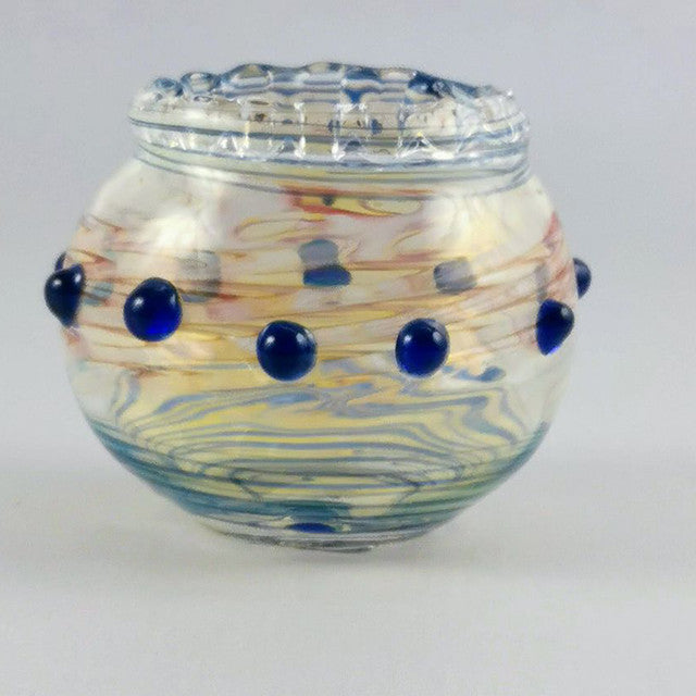 Jeweled Morocco Art Glass Vase