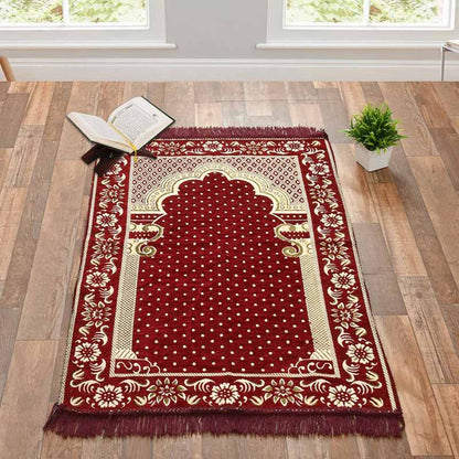 Beautiful Chenille Janamaz Prayer Floormat | 42x27 inches