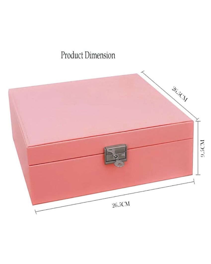 Beautiful Pu Leather Portable Organizer Jewelry Box | 10 x 4 inches