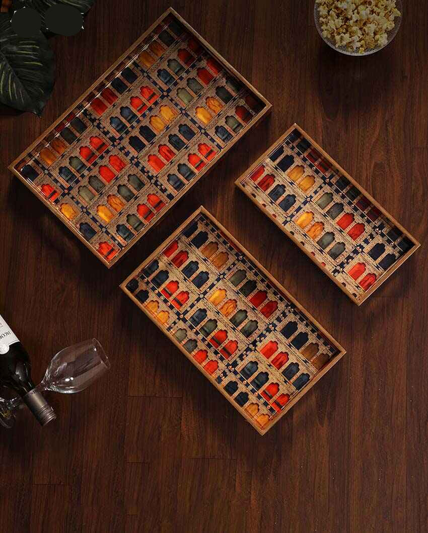 Jharokha Serving Mdf Trays | Set Of 3