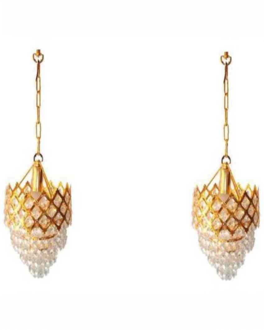 Elegant Pendants Ceiling Hanging Light Chandelier | Set of 2 | 12 x 12 x 28 inches