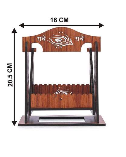 Lord Radhe Swing Wooden Jhula | 6 x 5 x 8 inches