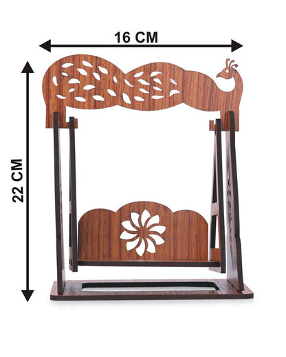 Peacock Design Wooden Jhula | 6 x 5 x 9 inches | 'Only Jhula'