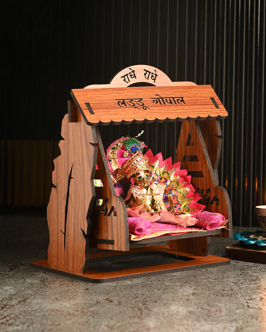 Laddu Gopal Wooden Jhula | 7 x 6 x 9 inches | 'Only Jhula'