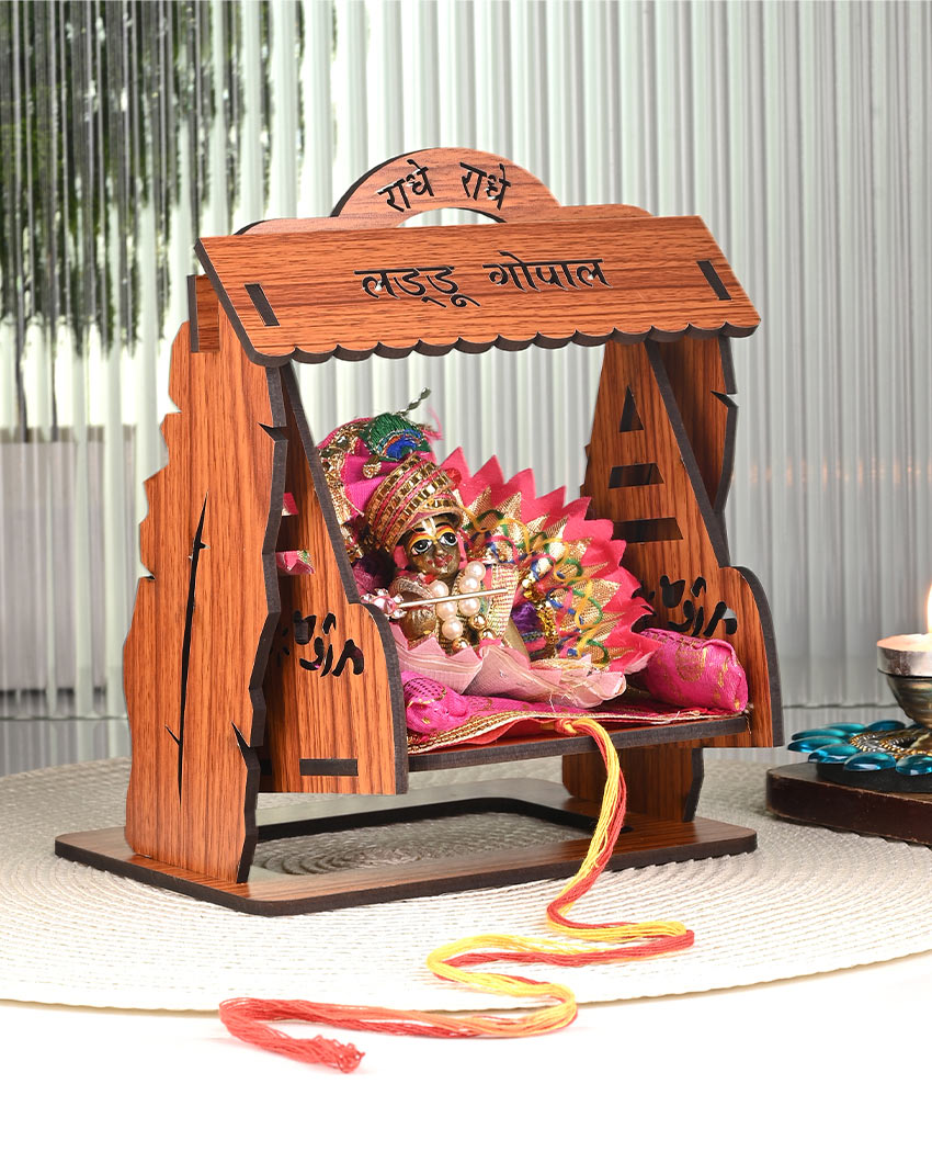 Laddu Gopal Wooden Jhula | 7 x 6 x 9 inches | 'Only Jhula'