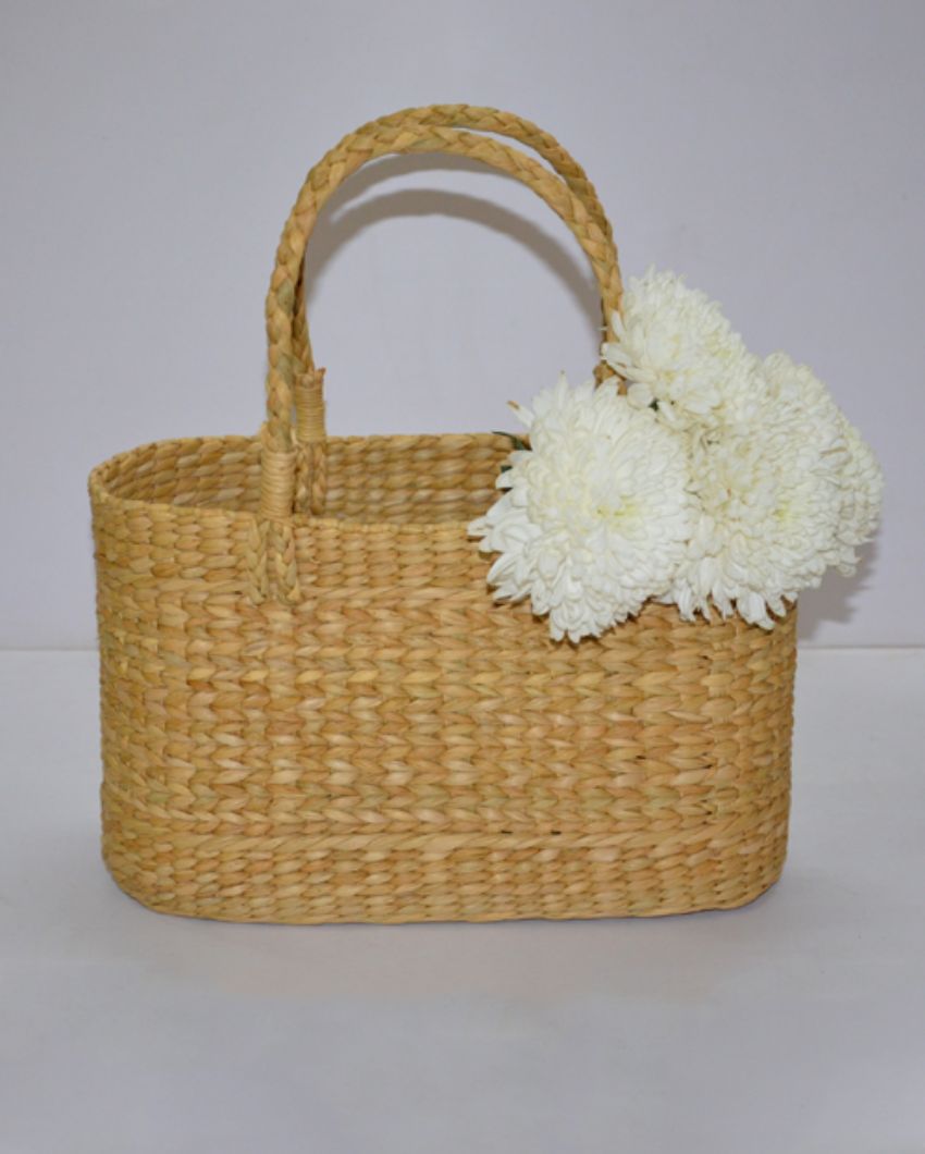 Kauna Oval Basket Bag | 12 x 6 x 8 inches