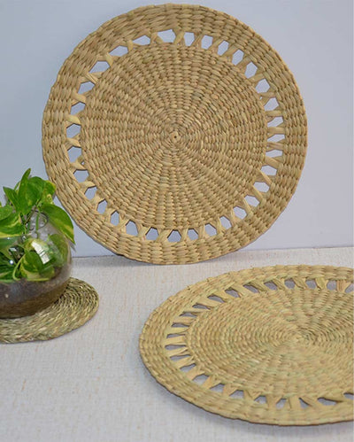 Kauna Natural Round Placemats  | Set of 2