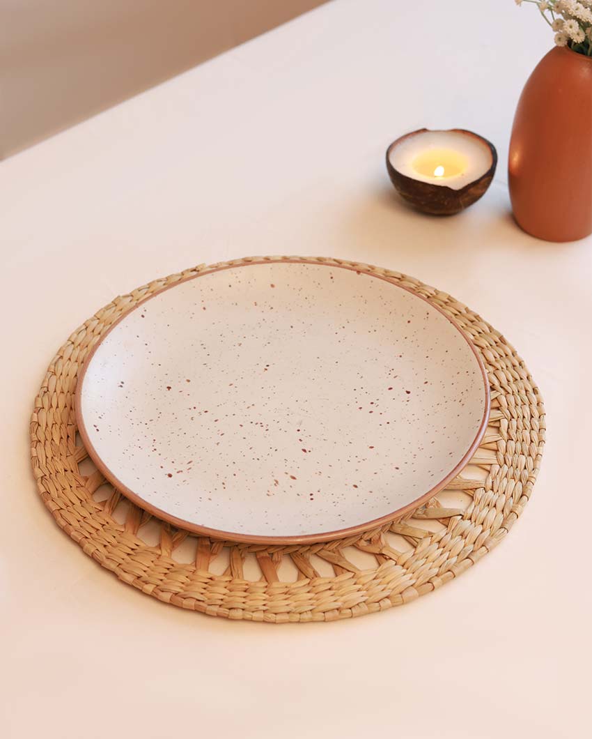 Kauna Natural Round Placemats  | Set of 2 | 13 inches