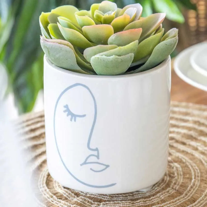 Mini Planter with Abstract Face Design Default Title