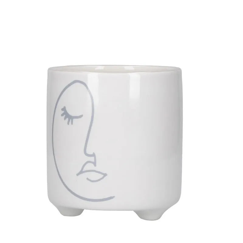 Mini Planter with Abstract Face Design Default Title