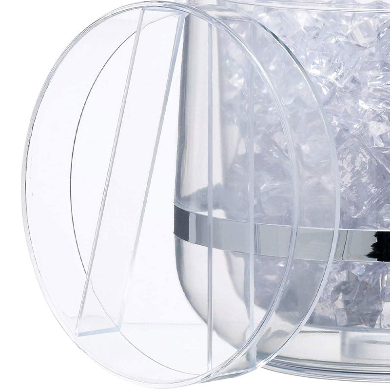 Acrylic Double Insulated Ice Bucket with Lid and Tongs Default Title