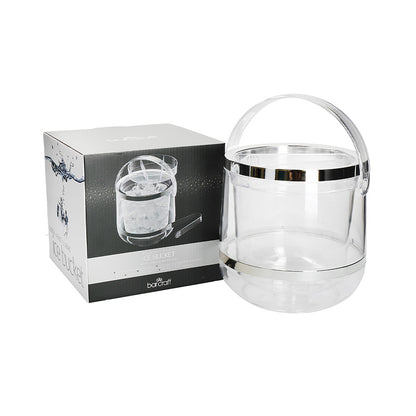 Acrylic Double Insulated Ice Bucket with Lid and Tongs Default Title
