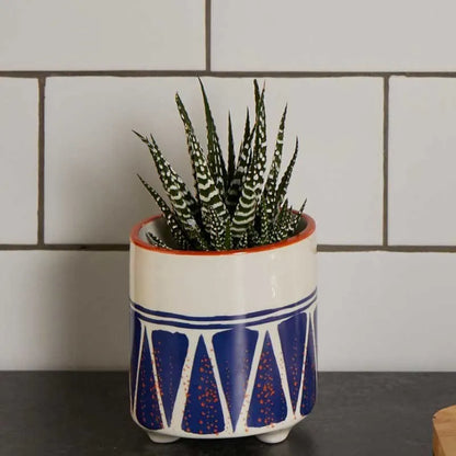 KitchenCraft Ceramic Blue Geo Planter - Dusaan