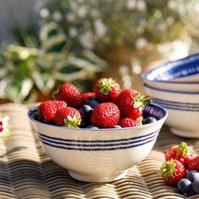 Blue and White Greek Style Ceramic Bowl Default Title