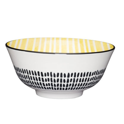 Moroccan Style Yellow Stripe Ceramic Bowl Default Title