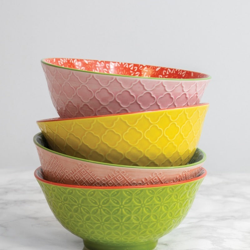 Brights Glazed Stoneware Bowl | Set of 4 Default Title