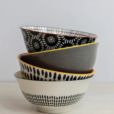 Monochrome Glazed Stoneware Bowl | Set of 4 Default Title