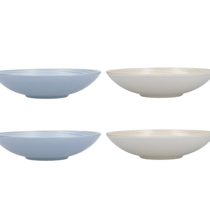 Stoneware Coupe Bowls | 9 Inch | Set of 4 Blue