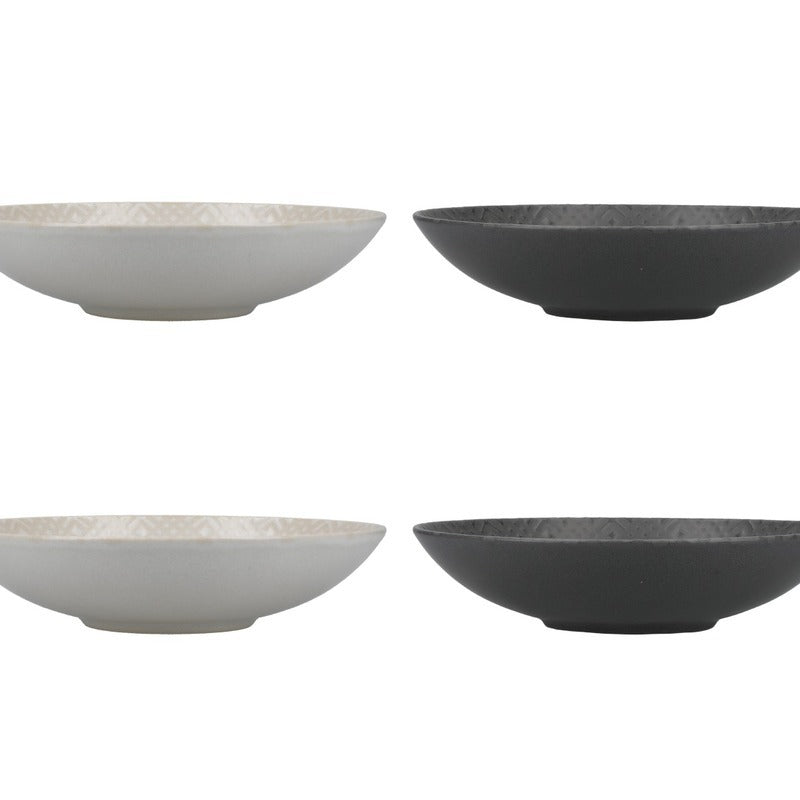 Stoneware Coupe Bowls | 9 Inch | Set of 4 Black