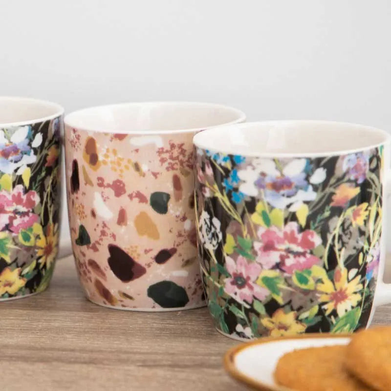 Barrel Mug Set Terazzo Floral | Set of 4 Default Title