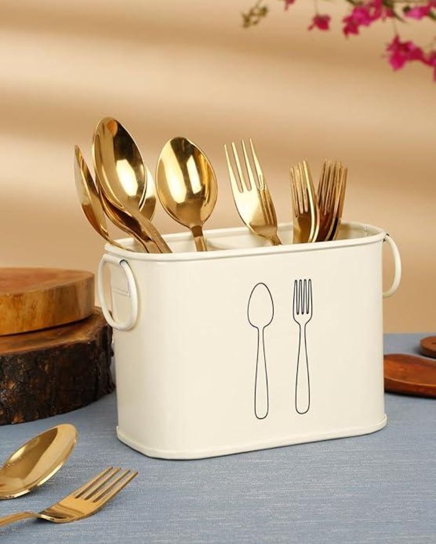 Premium Look Durable Metal Cutlery Organizer | 6 x 4 x 5 inches