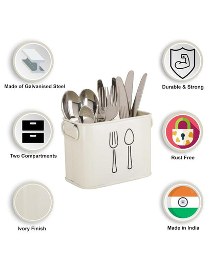 Premium Look Durable Metal Cutlery Organizer | 6 x 4 x 5 inches