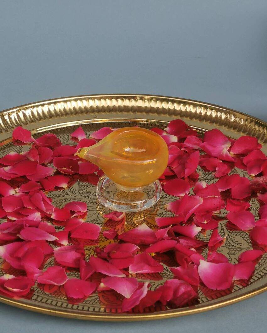 Kesari Kiran Art Glass Puja Diya