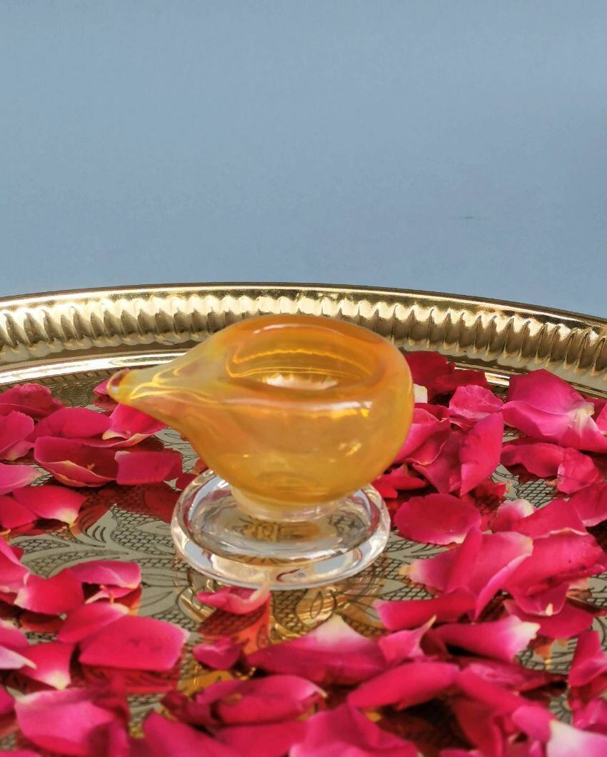 Kesari Kiran Art Glass Puja Diya