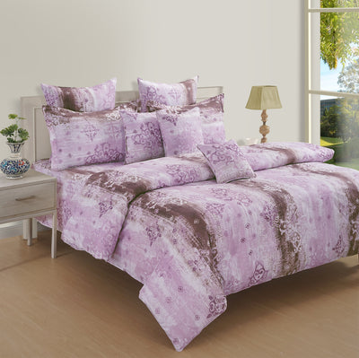 Alonso Cotton Fitted Double Bedsheet with 2 Pillow Covers | Double Fitted Size | 72 x 78 Inches