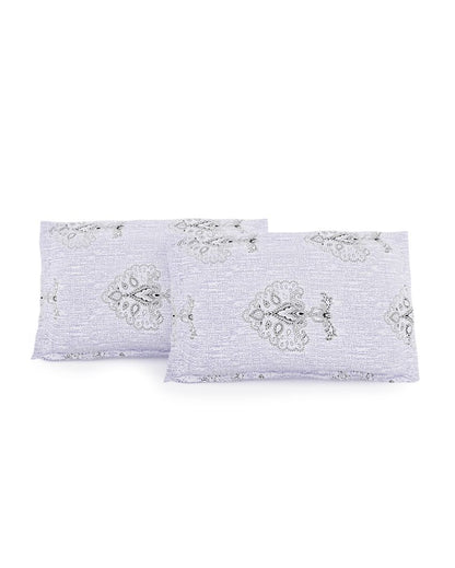 Isabel Cotton Fitted Double Bedsheet with 2 Pillow Covers | Double Fitted Size | 72 x 78 Inches