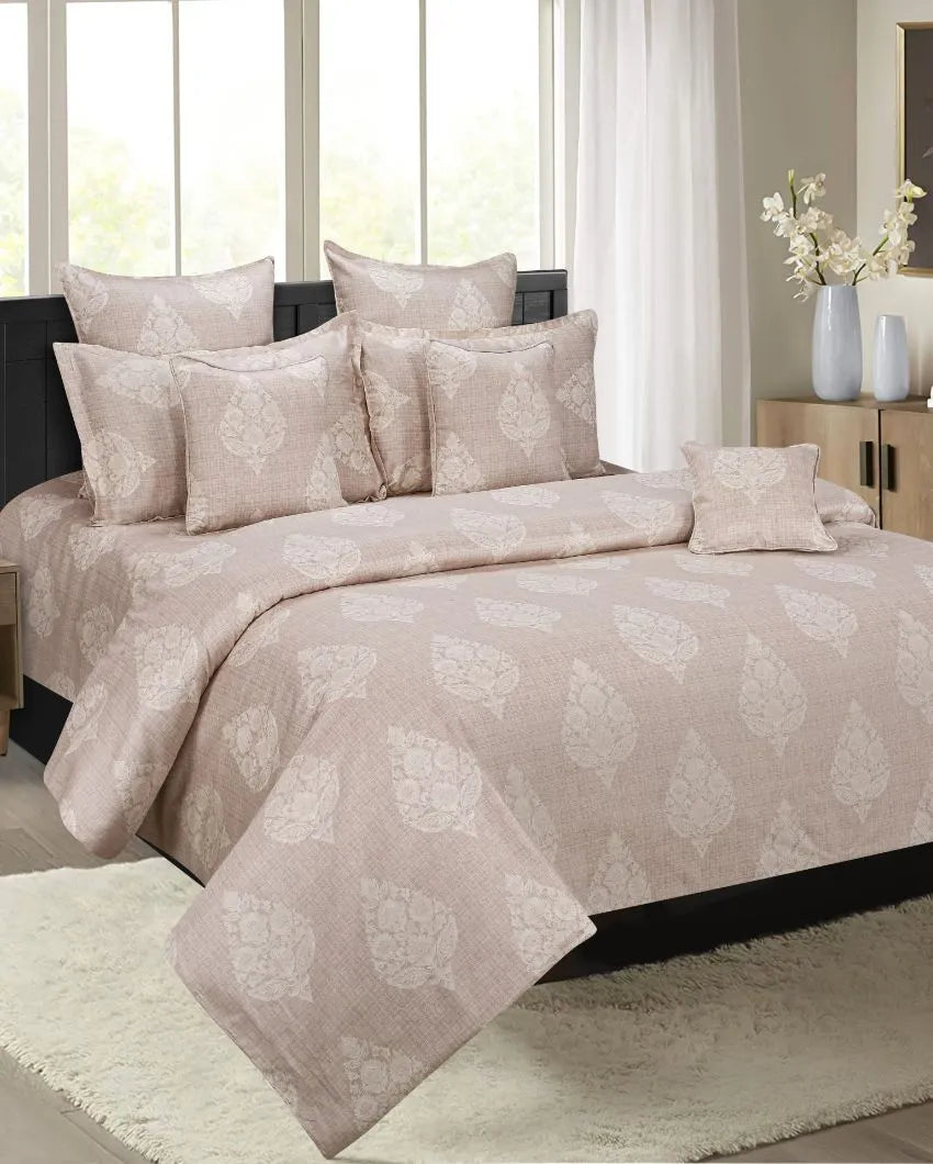 Cecilia Cotton Fitted Double Bedsheet with 2 Pillow Covers | Double Fitted Size | 72 x 78 Inches