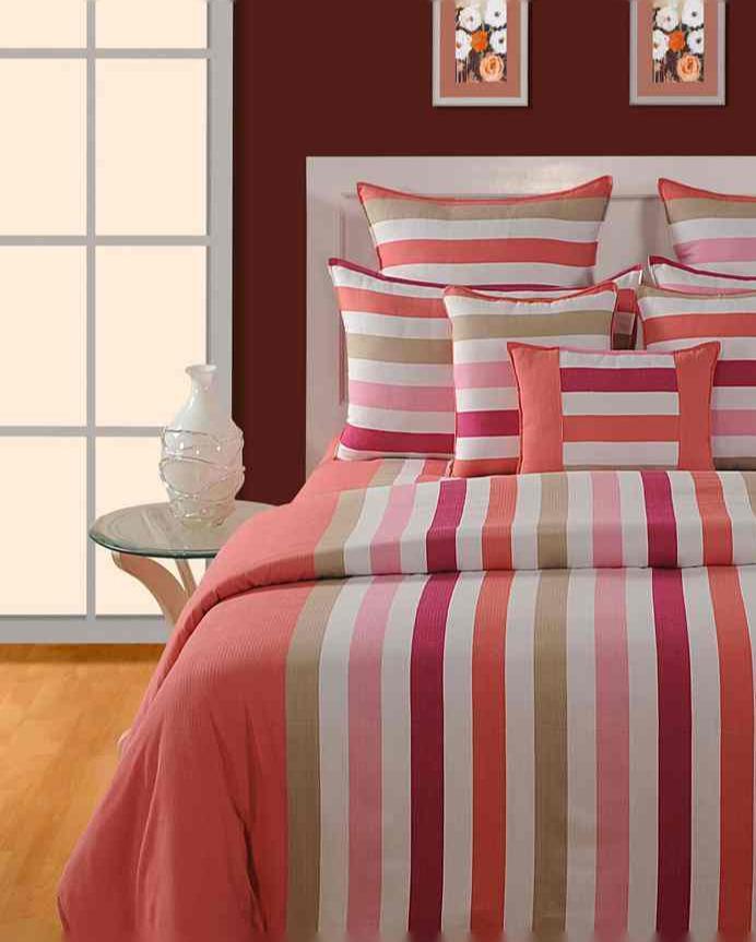 Sophisticated Magical Linea Ethnic Motif Print Pure Cotton One King Fitted Bedsheet With Two Pillow Covers Set | 78 x 72 x 10 inches