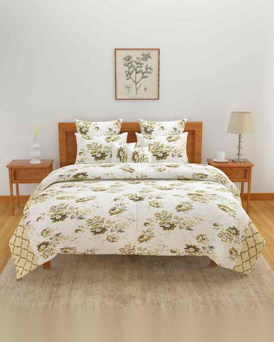 Premium Quality Veda Pure Cotton King Fitted Bedsheet Set With Two Pillow Covers | 78 x 72 x 10 inches